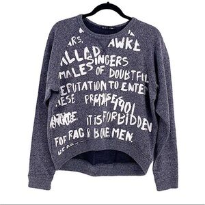 Rag & Bone Graffiti Raglan Blue/Grey Light Sweater Spring/Summer